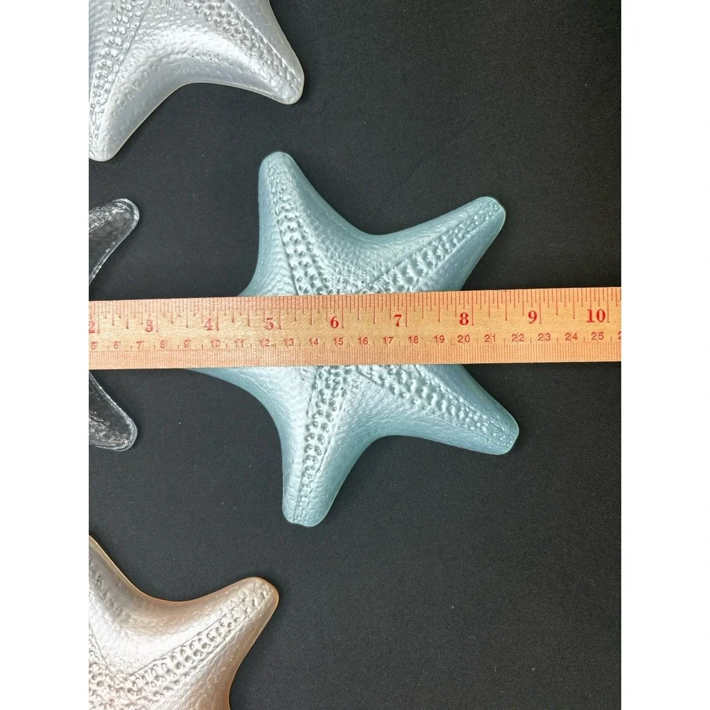 Iridescent Glass Starfish Candle Holder Plate Dish‎ 6.5x5